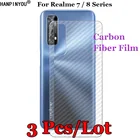 3 шт.лот для Realme 7, 8, 8s, 8i, 7i, X7 Pro, сверхэкстремальная зеркальная 3D прозрачная задняя пленка из углеродного волокна, Защитная Наклейка для экрана (не стекло)