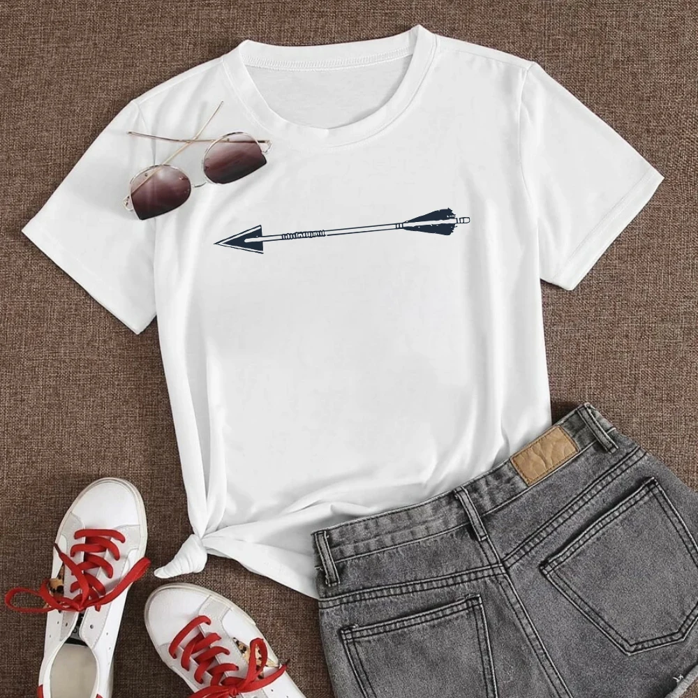 

Personalized Arrow Graphic T-shirt Cosmic Belief Series Short Sleeve Woman T Shirts Print Clothing Soothing Summer Top Female
