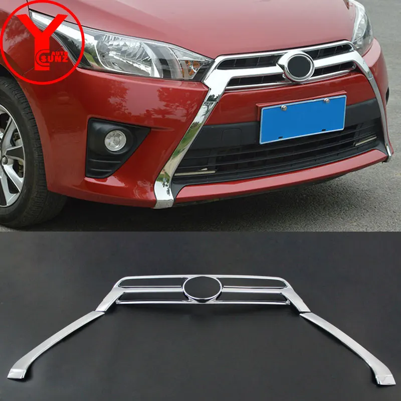 Хромированная передняя крышка решетки радиатора для Toyota Yaris L hatchback 2014 2015 2016 Raptor Trim