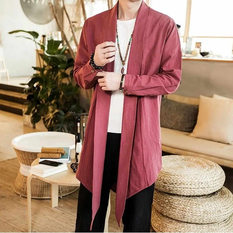 Традиционная китайская одежда для мужчин черная льняная рубашка мужская кунг-фу