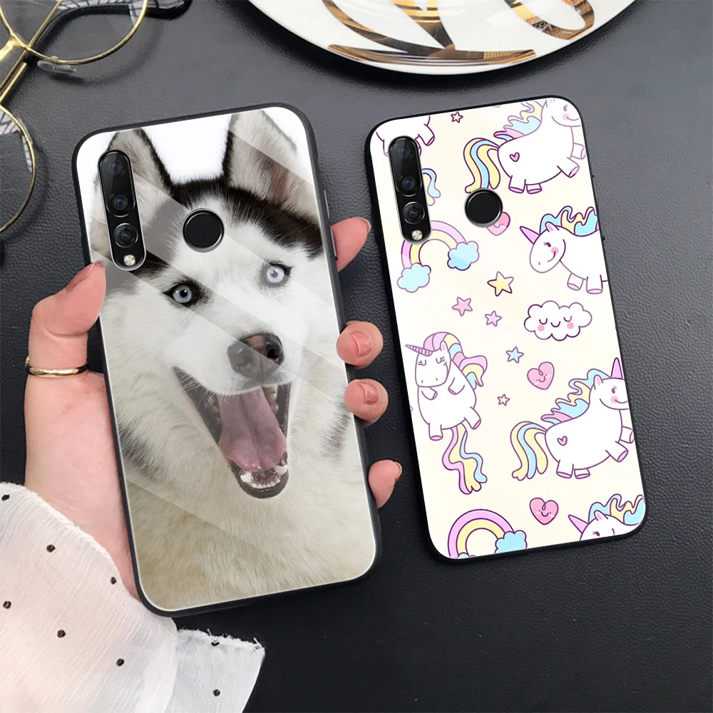 

Funny Husky Case for Huawei P30 P40 P20 Lite Pro Mate 40 30 20 Lite Pro Honor 30 20 10 Por Lite Glass Phone Cases Cover Fundas