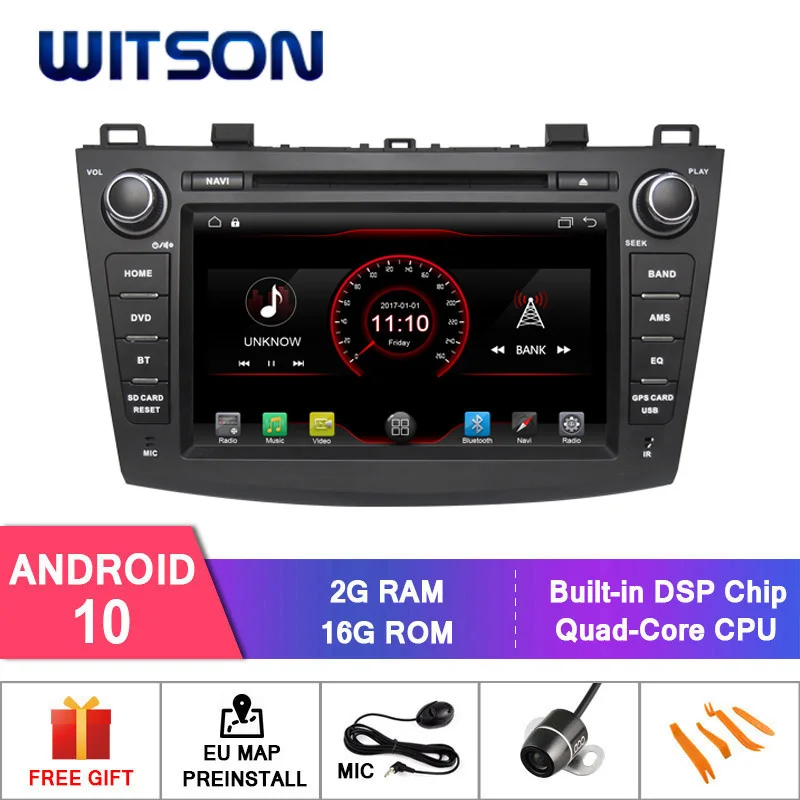 WITSON Android 10 автомобильный DVD плеер для MAZDA 3 2010 2012 GPS навигатор MIRROR LINK/ 4G/DVR/DAB/OBD/TPMS