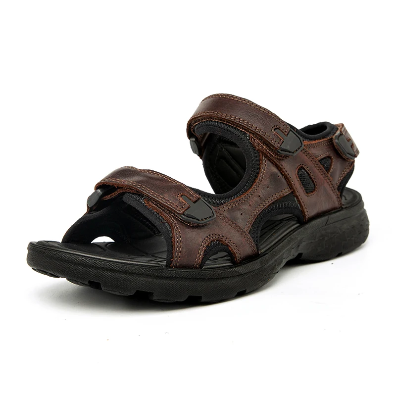 

Mens Sandals Mens Gladiator Sandals Summer Genuine Leather Men Beach Sandals Outdoor Mens Non-slip Water Shoes 39-47