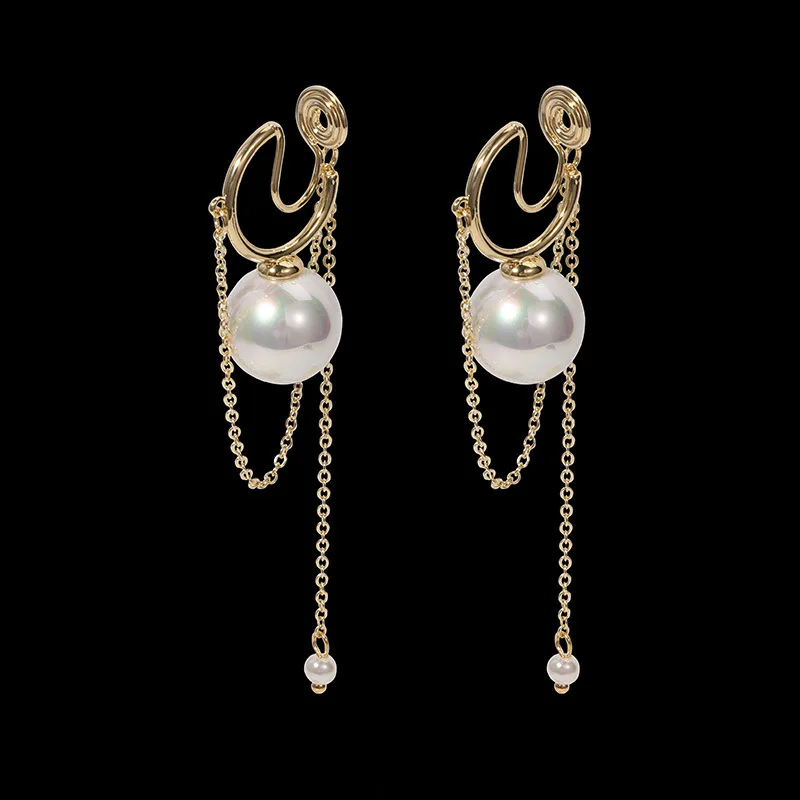 

TJP модная простая Москитная спираль, клипса для ушей без проколотых сережек, круглые бусины, темпераментная стандартная