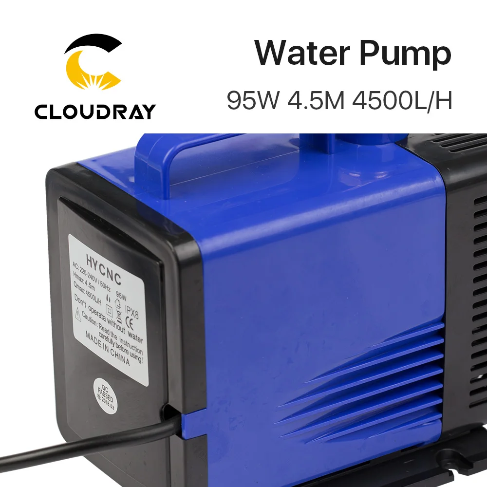 Погружной водяной насос 95 Вт 4,5 м 4500л/ч IPX8 220 В для CO2 лазерной гравировки и резки
