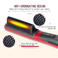 heating professional hair straightener curling multifun electric hot comb temperature straightening hair comb curly styling tool