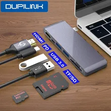 Type C to HDMI USB Hub 4K USB C Dock  USB C Hub USB-C PD 100W TF SD USB 3.0 for iPad Pro 2020 xiaomi huawei PC Macbook Pro Air