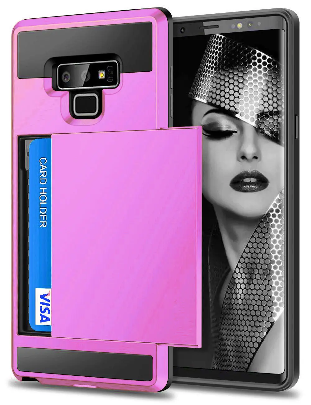 Pink VRSDES слайд слот для карт чехол для телефона для samsung Galaxy S8 S9 плюс S7 S6 Edge Note 8 9 Гибридный чехол для samsung J2 J3 J4 J6 J7 - Цвет: Pink