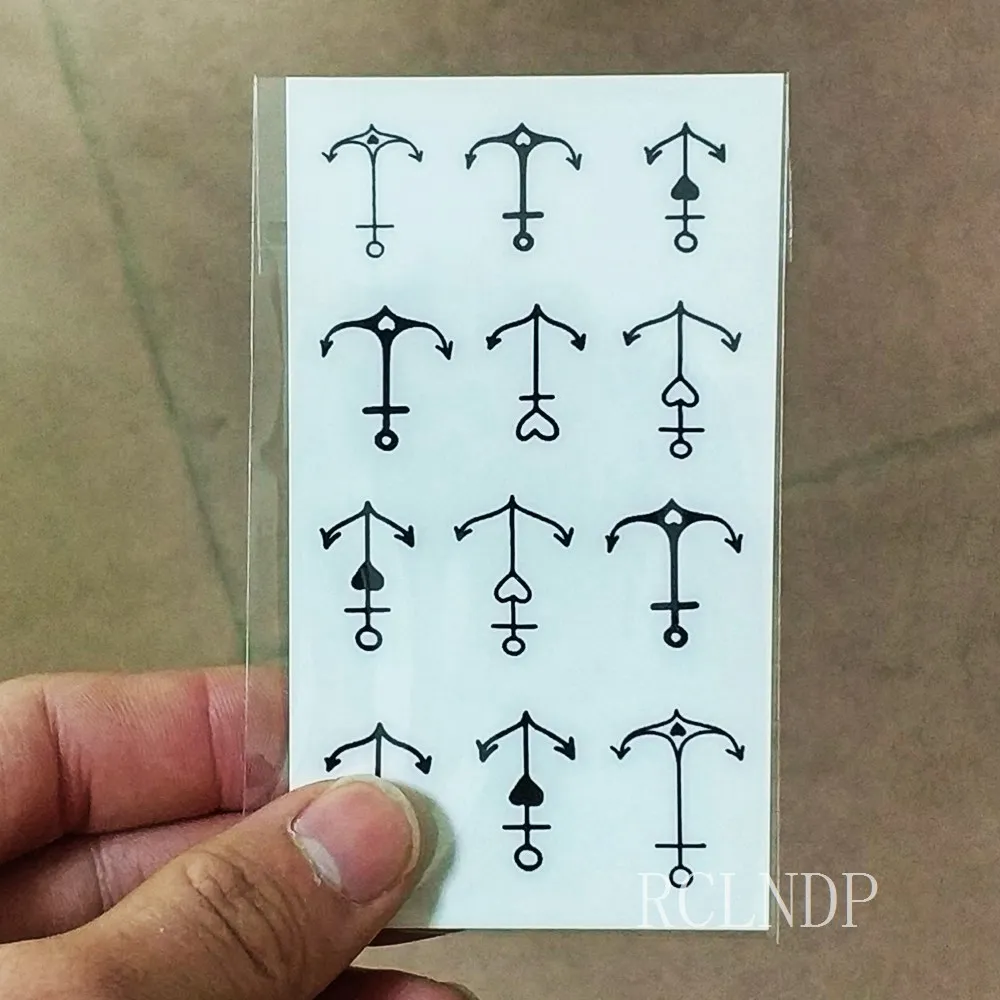 Водонепроницаемые Временные татуировки стикер якори Компас маленький размер