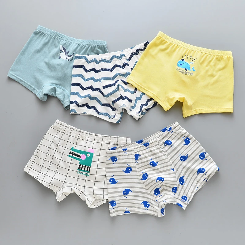 5 шт./лот Детские трусы Трусы-боксеры для мальчиков Трусы девочек Нижнее белье с