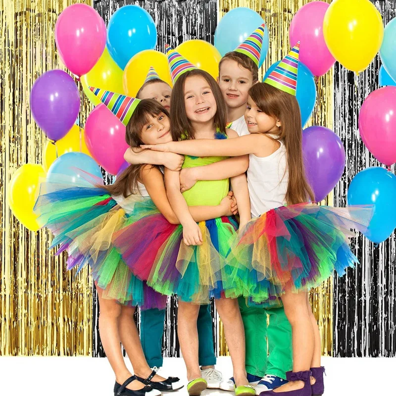 

8 Pack Foil Curtains Fringe Curtains Tinsel Backdrop Metallic Curtains for Birthday Wedding Party Photo Booth Decoration