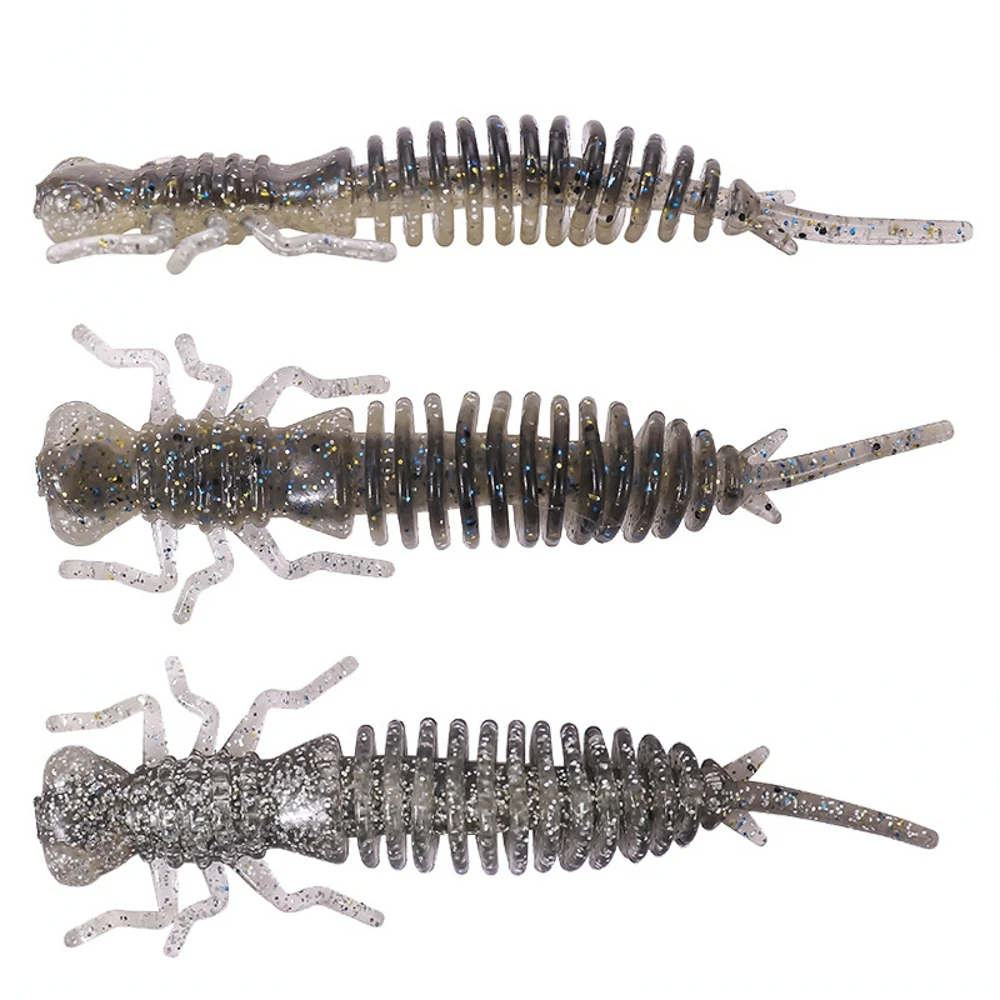 

Larva Soft Lures 55mm 75mm 100mm Artificial Lures Fishing Worm Silicone Bass Pike Minnow Swimbait Jigging Plastic Baits
