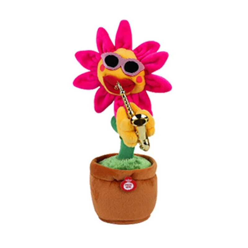 

Electric Funny Singing Dancing Sunflower Toy Playing 80 Saxophone Songs Enchanting Flower Toys Soft Stuffed Plush Music