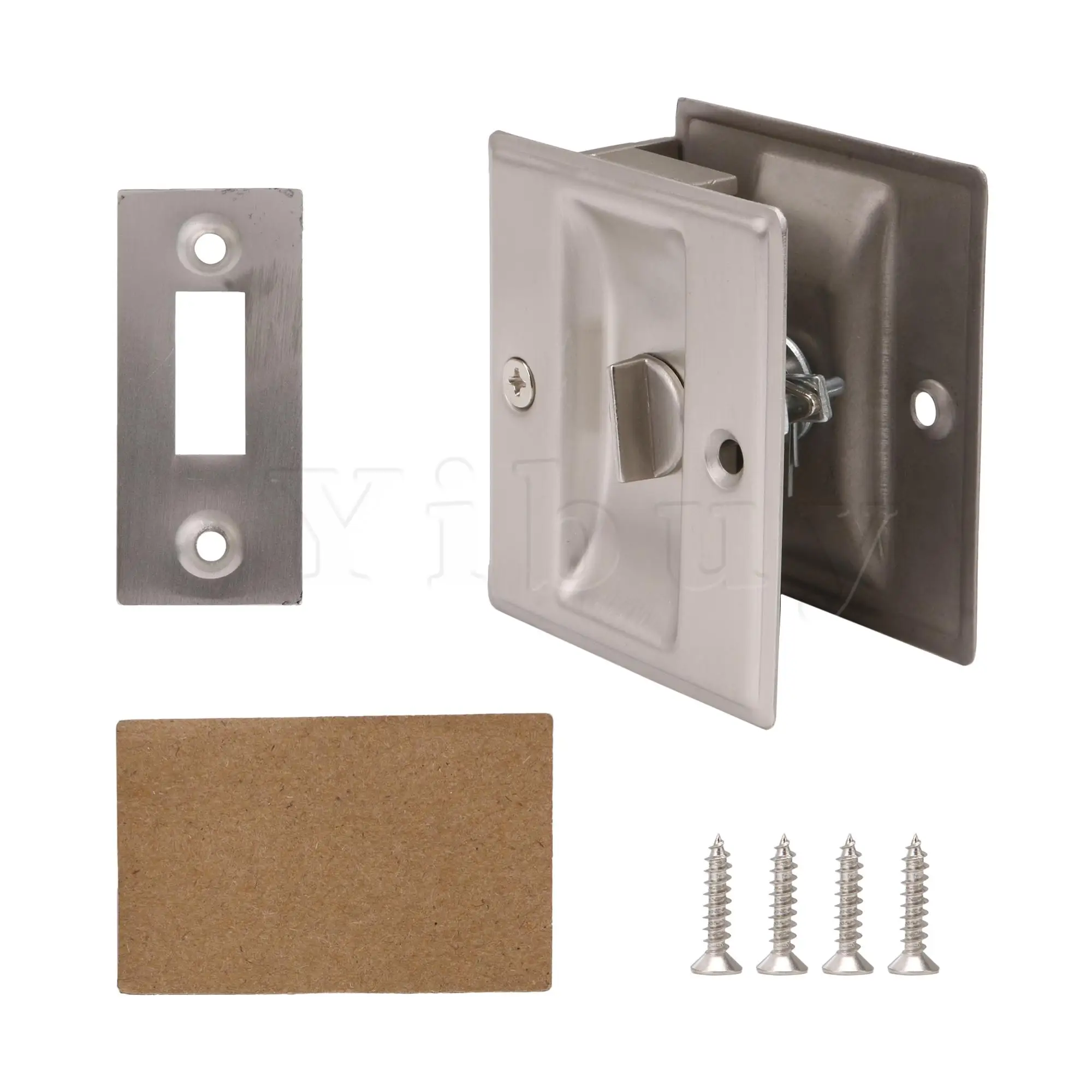 

Privacy Sliding Door Lock Solid Metal Pocket Door Privacy Lock Silver