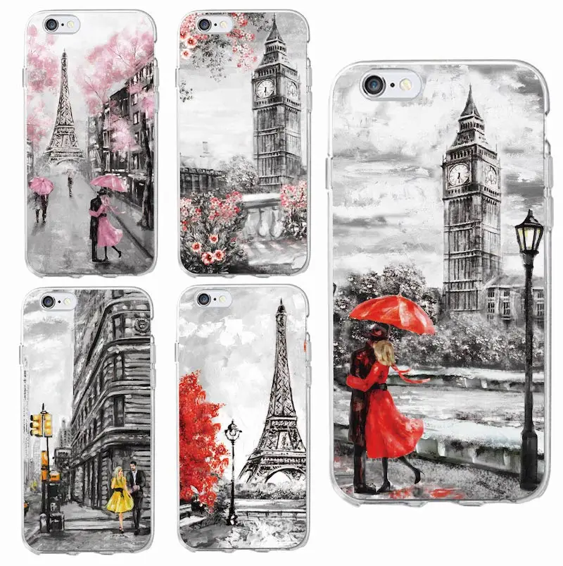 Модный мягкий прозрачный чехол с изображением Лондона Парижа Нью-Йорка для iPhone 11