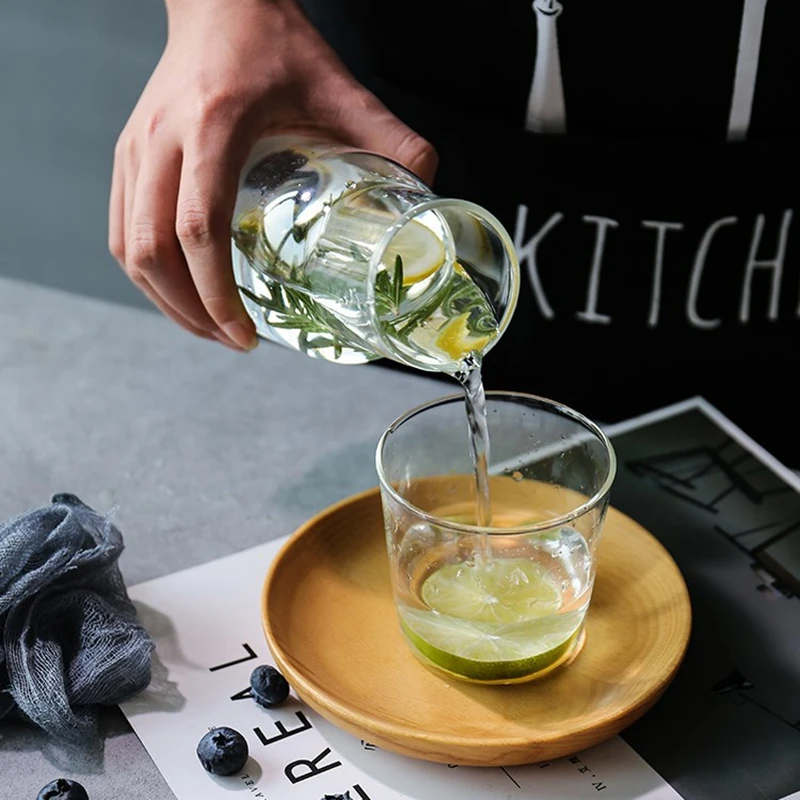 Стеклянный чайник для холодного напитка Набор чашек дома путешествий