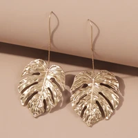 geometric leaves earrings for women creative metal simple stud earrings hollow design female fashion jewelry bijoux wholesale