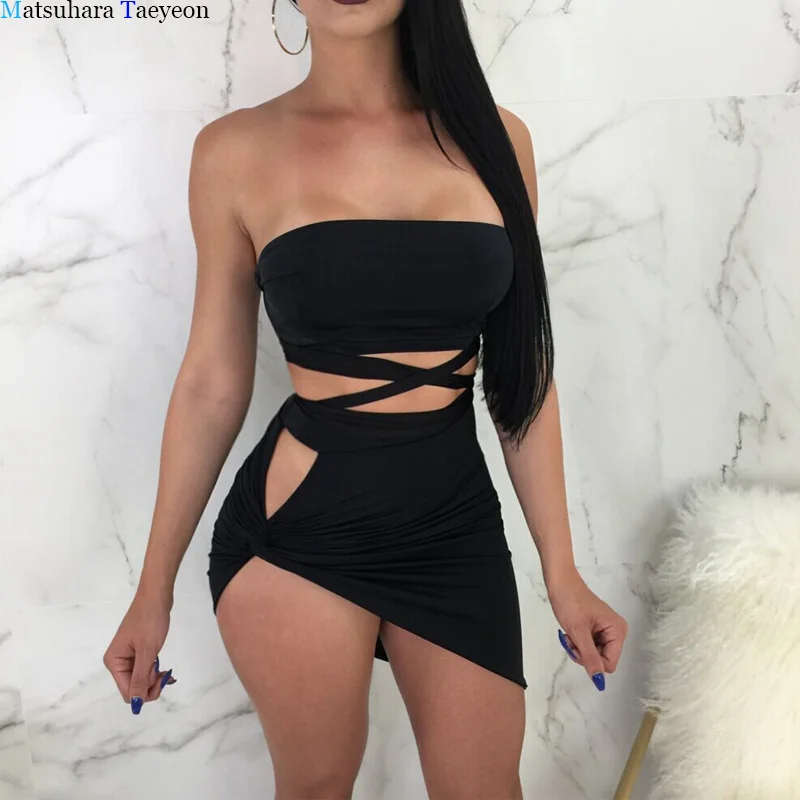 

Сексуальный бандажный укороченный топ с открытой спиной, элегантный праздвечерние костюм, Летний Новый сексуальный облегающий комплект с ...