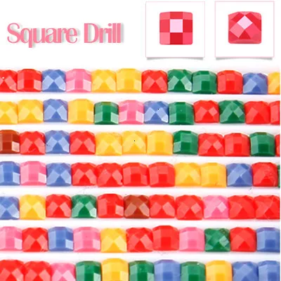 Square Drills Huacan алмазные аксессуары для рисования DMC 447 цветные круглые/квадратные сверла 5D DIY Алмазная мозаика Стразы - Цвет: Square Drills