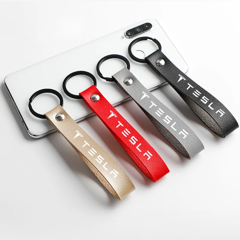 Кожаный Автомобильный брелок кольцо держатель Брелока Для Tesla модель S родстера X