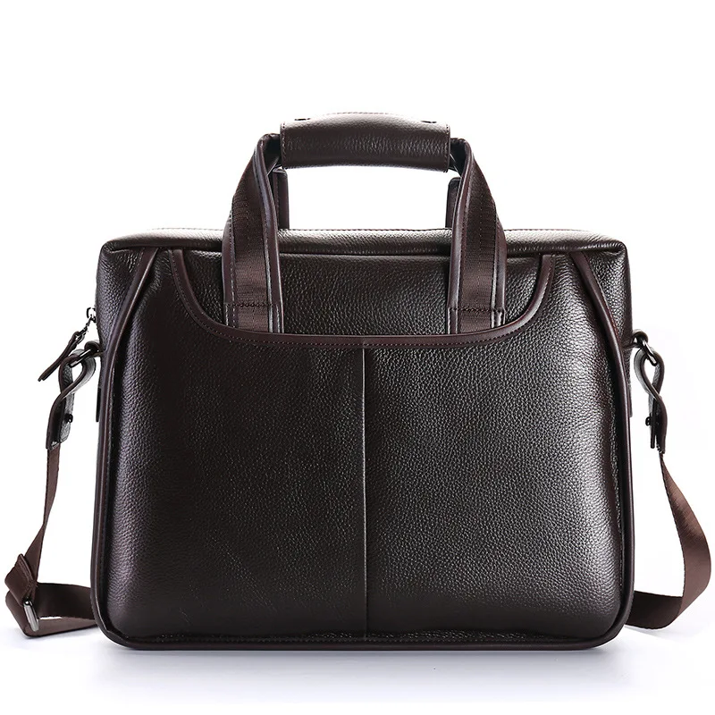 100% Genuine Leather Men's Briefcase Large Capacity Men Handbags Business Men Shoulder Messenger Bag Natural Cowskin Laptop Bag