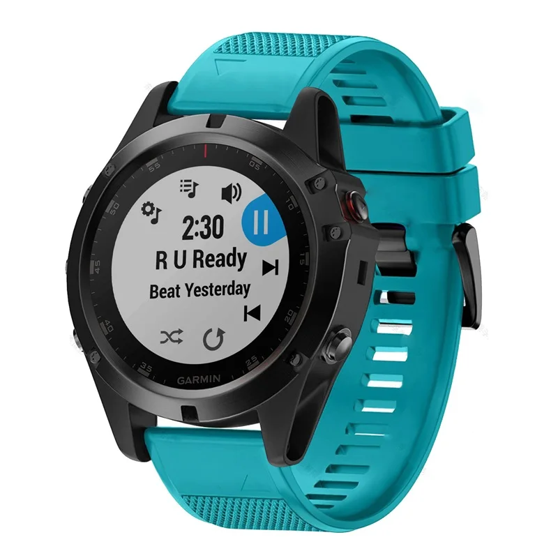 Cyan 26 мм 22 мм Смарт-часы ремешок для Garmin Fenix 5X5 Plus 3 3HR D2 S60 gps часы Quick Release силиконовый Easyfit браслет - Цвет: Cyan