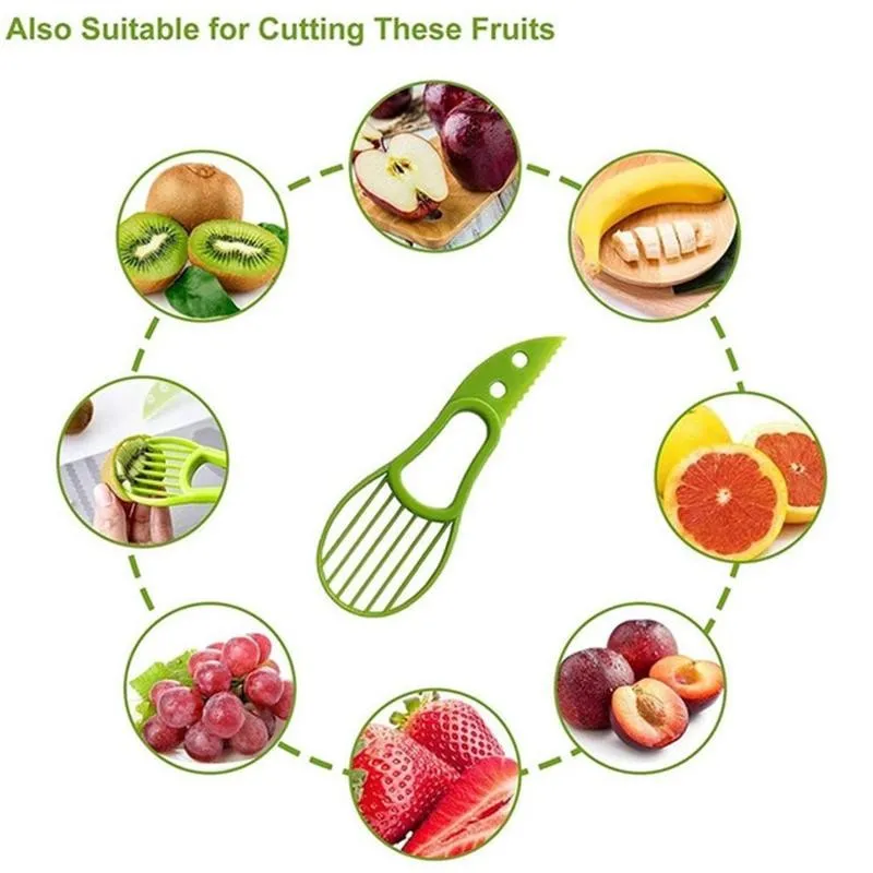 

Avocado Slicer Shea Corer Butter Fruit Peeler Cutter High Kitchen Separator Plastic Tools With Knife Pulp Quality Vegetable I9C6