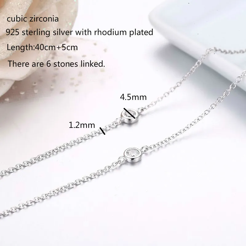 Женское колье чокер с бусинами из стерлингового серебра 925 пробы круглым