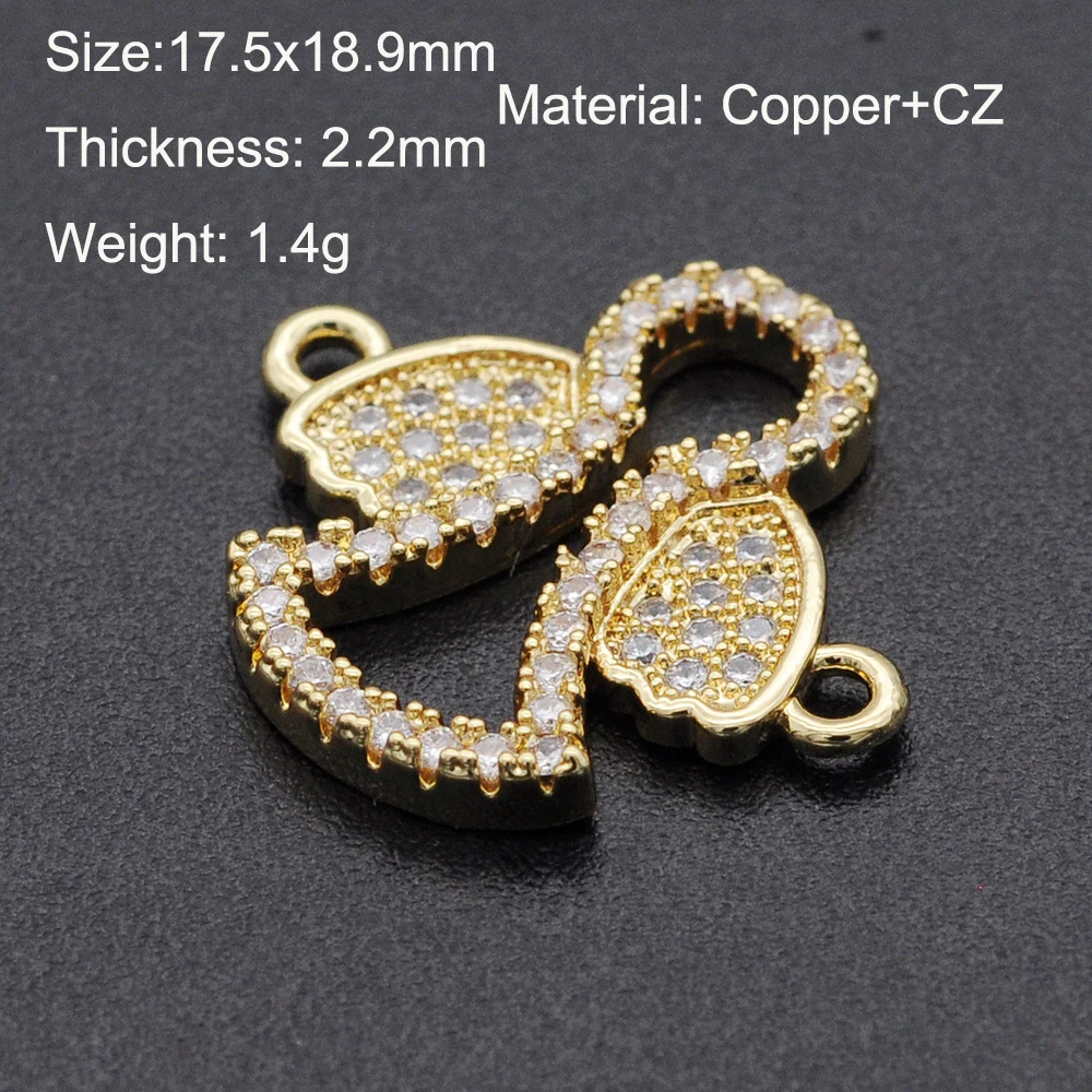 

5pcs/lot 18x19mm CZ Zircon DIY Jewelry Angel Charm Connectors Wholesale OEM Order Accepted Custom Orders Welcome