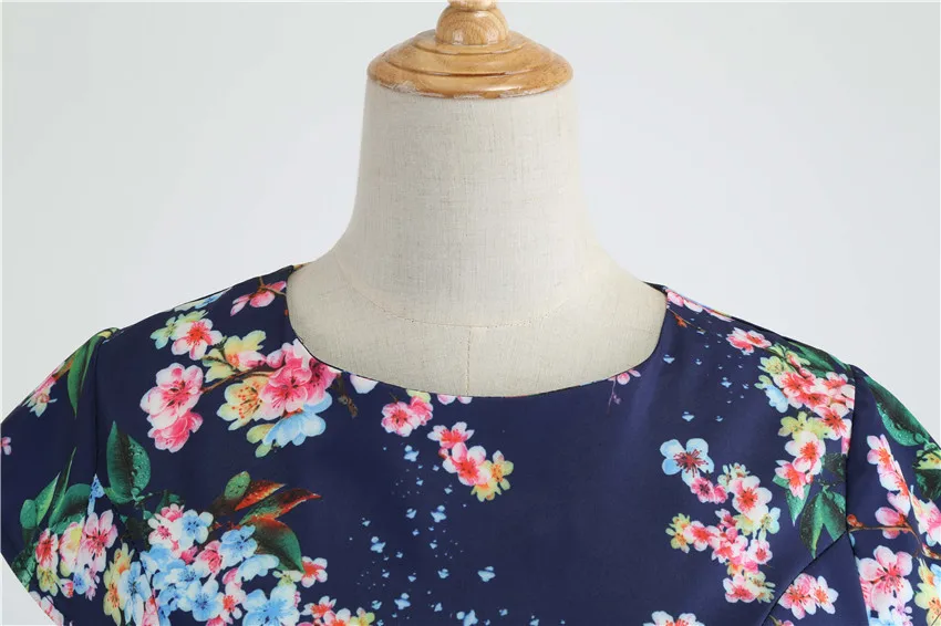 

Fashion Polka Dot Floral Print Women Sashes A Line Summer Dress Short Sleeve Bohemian Mini Cocktail Dresses Robe De Cocktail