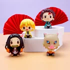 Экшн-фигурки Demon Slayer для детей, сидящих аниме, игрушка Kimetsu No Yaiba Q, версия с призраком, Tanjiro Nidouzi, Kawaii, подарок