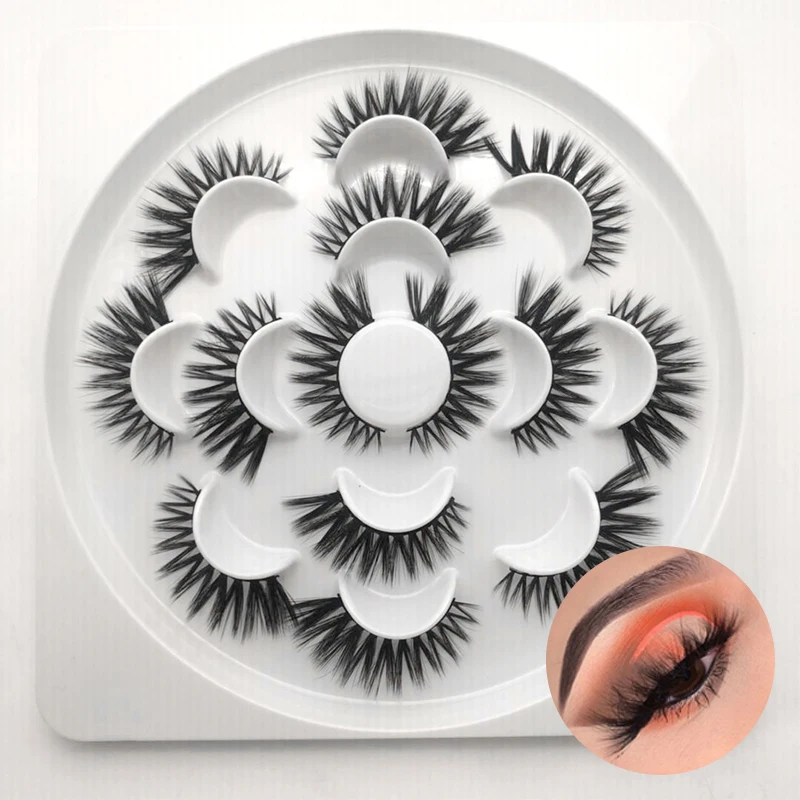 

7Pairs 25mm Soft Fluffy 3D Mink False Eyelashes Dramatic Long Wispies Lash Extension Natural Volume Beauty Handmade Eye Makeup