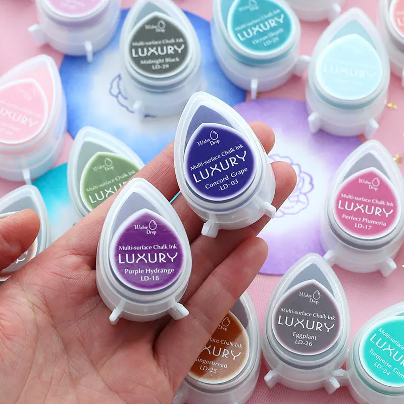 

12pcs/pack 40 optional colors water droplets multi-purpose printing Chalk ink pad scrapbooking