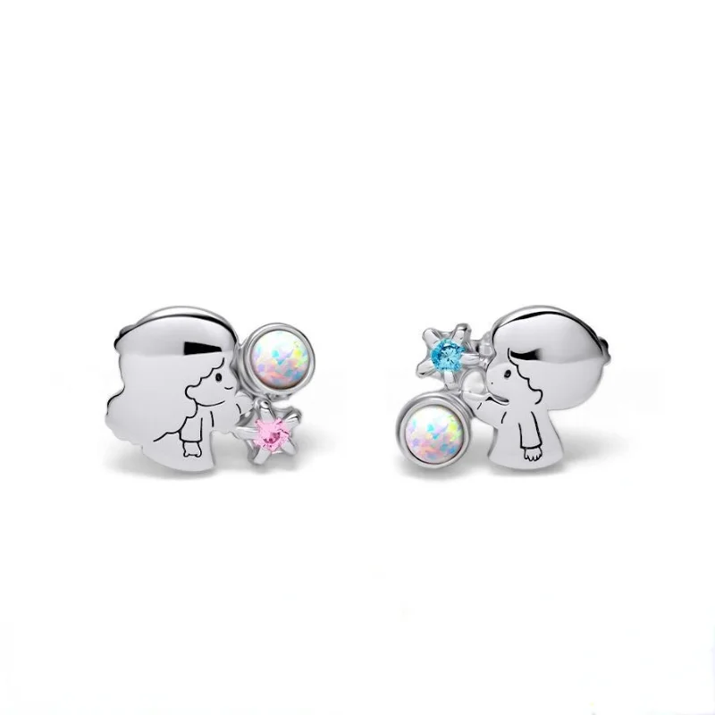 

Cartoon Character Little Star Pendant Jewelry Set Lady Asymmetrical Anime Earrings Cute and Romantic Gifts for Girls wholesale