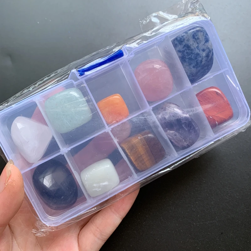 

Natural Tumbled Stone Kit Irregular Shape Healing Crystals Energy Chaka Stones 1 set