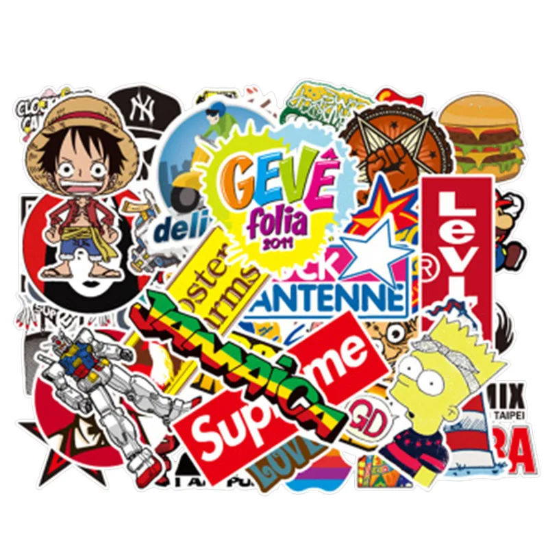 50 звёзд классические модные наклейки граффити для мотоцикла автомобиля и