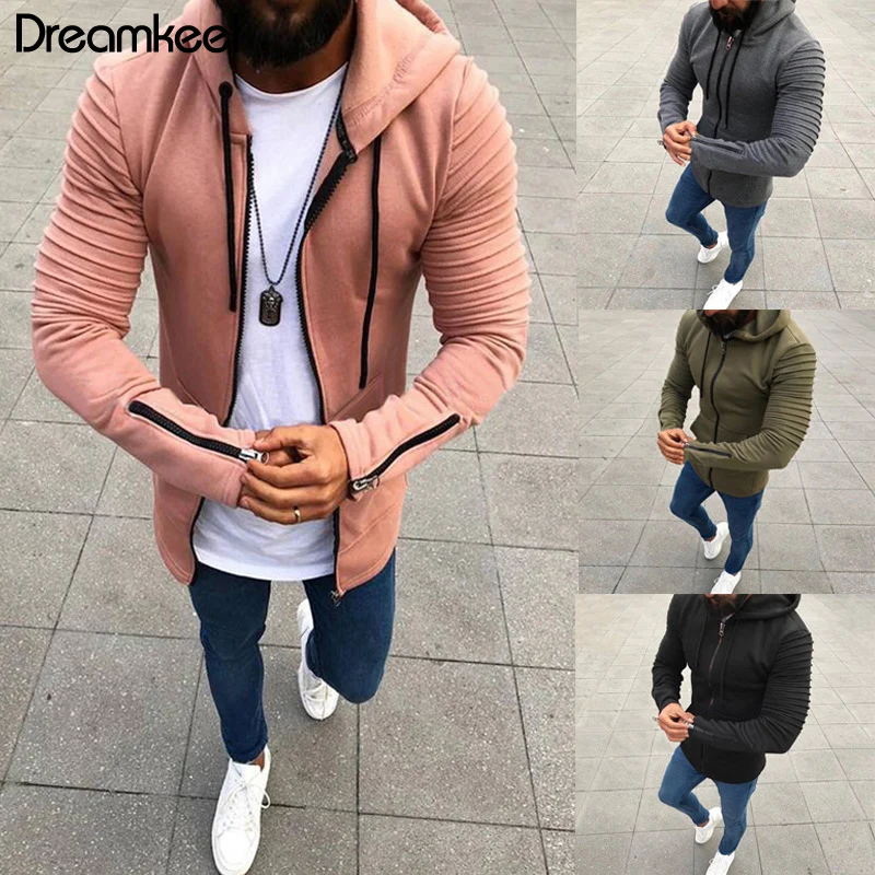 Мужская однотонная мужская верхняя одежда на молнии модель 2018 года пальто весну