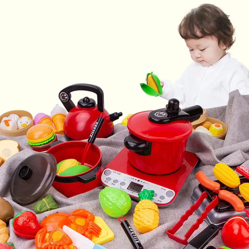 

Kids Pretend Play Toy Children Mini Kitchen Toys Cookware Pot Pan Simulation Kitchen Utensils Cooking Toys For Children