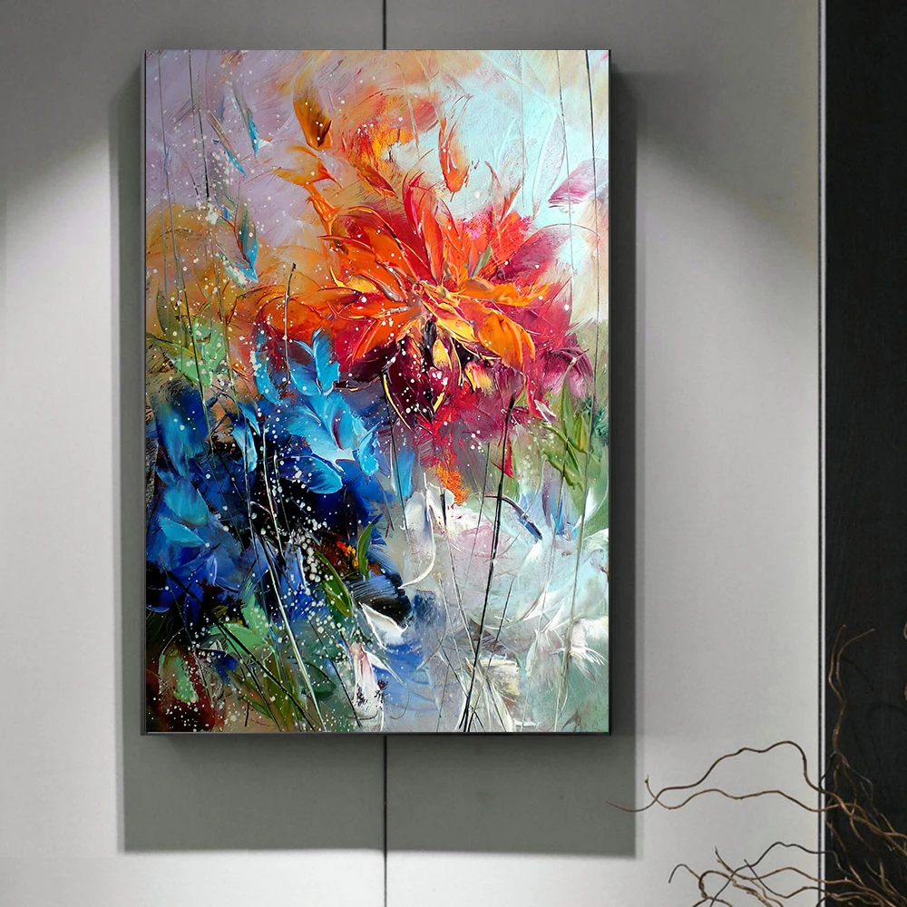 

Modern Flowers Canvas Posters and Prints Wall Art Colorful Flowers Canvas Painting Decor Painting for Living Room Home Decor