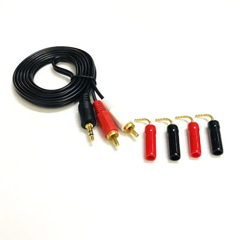 3 5 мм мужской разъем для AV 2 RCA Мужской стерео Музыка Аудио Кабель AUX + терминал * 4 MP3