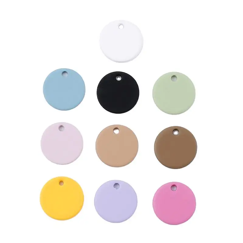 

20 pieces of 10*1mm brass single hole round pendant smooth multicolor accessory pendant earrings, used for jewelry making