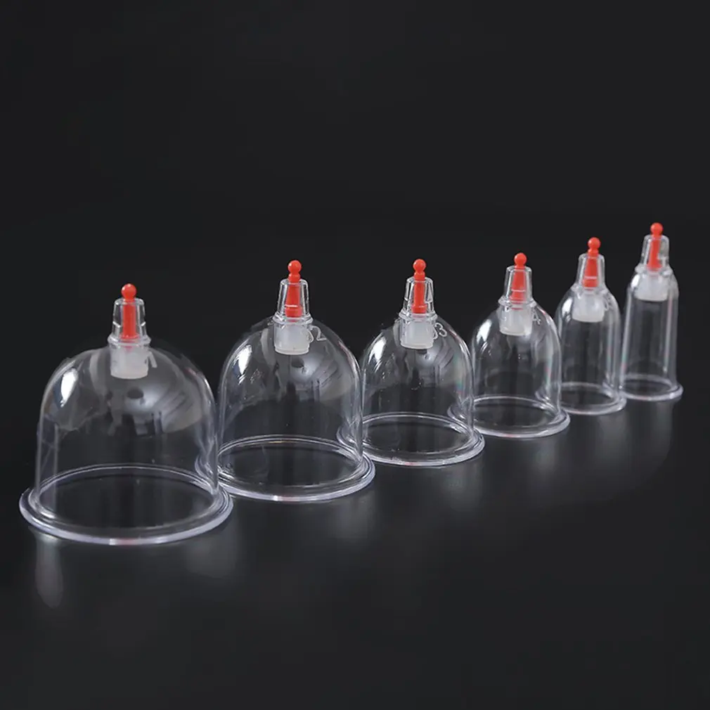 

1Set* 6 Pcs Massage Vacuum Cupping Set Thicker Magnetic Aspirating Cupping Cans Cupuncture Massage Suction Cup With Tube Gift
