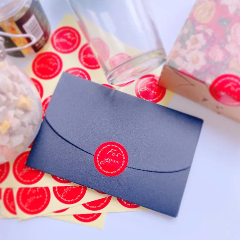 1200 шт./лот для вас Красный шрифт горячего тиснения круглая клейкая пломба