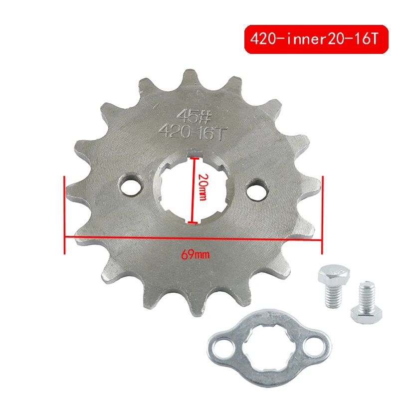 

Передняя Звездочка двигателя 420 #20 мм для внедорожника, мотоцикла Dax, картинга, квадроцикла, квадроцикла, 10, 11, 12, 13, 14, 15, 16, 17, 18, 19 зубьев