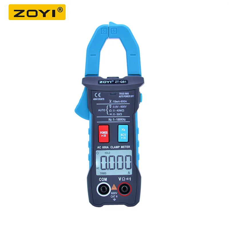 

ZOYI Digital Clamp Meter Multimeter True-RMS Peak Hold Auto Range AC/DC Volt AC Amp Ohm NCV Continuity Tester 4000 Counts