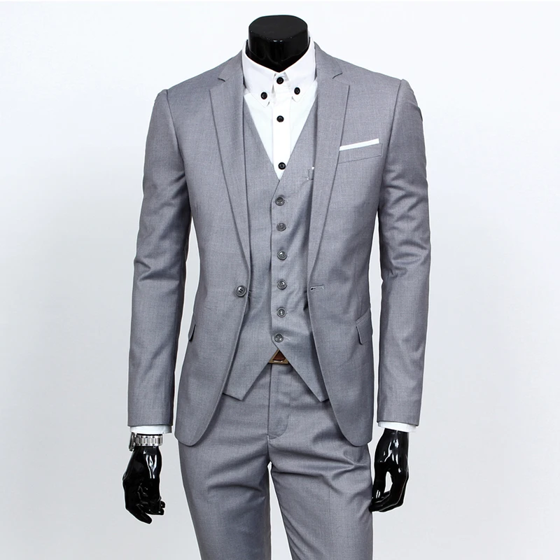 

Wedding Party Men suit three-piece set (Suit Blazer+Vest+pants) 9 Color suit Blazer vests trousers