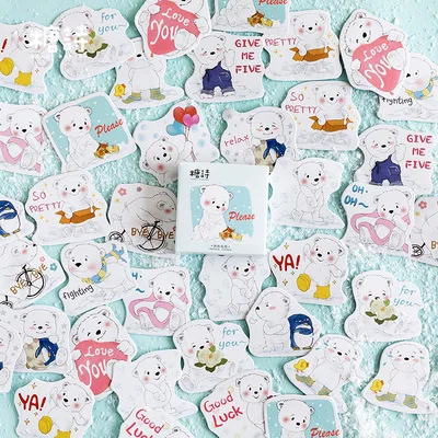 40-60 шт Kawaii Наклейки s Упаковка милые наклейки забавные наклейки s креативные милые наклейки в коробках для Diy скрапбукинга канцелярские школьные - Цвет: E