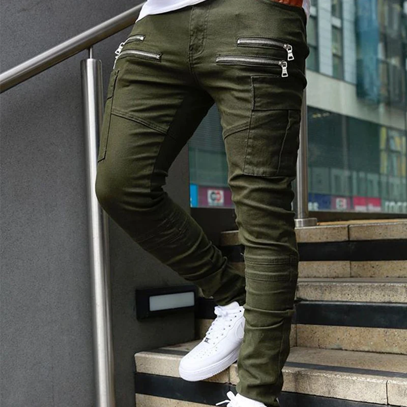 Mens Cargo Pants Elastic Multiple Pocket Military Male Trousers Outdoor Joggers Pant Joggers Trousers Fashion Harajuku Men Pants
