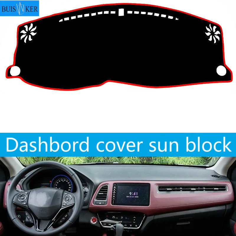 

For Honda HRV HR-V Vezel 2014-2019 Dashmat Dashboard Cover Mat Pad Interior Sun Shade Instrument Carpet Car Styling Accessories