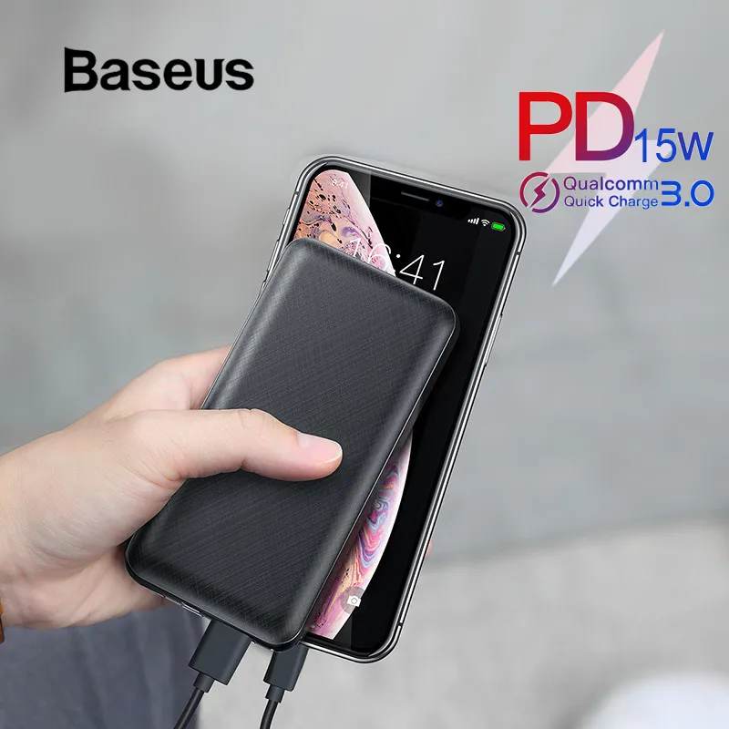 Внешний аккумулятор Baseus 20000 мА/ч для iPhone samsung huawei Xiaomi внешний 3A type C PD3.0 быстрая